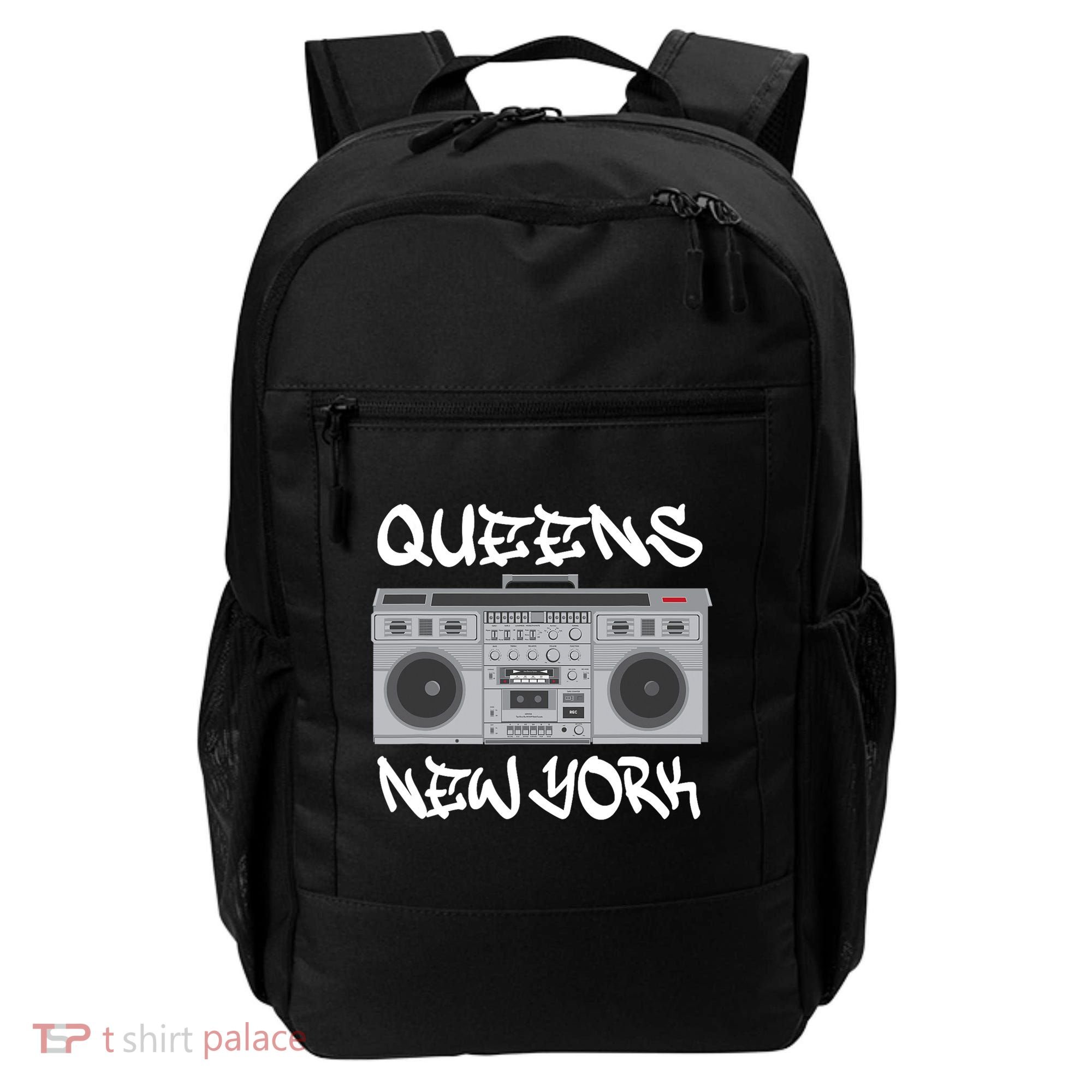 Queens New York Boom Box Graffiti Lettering Backpack