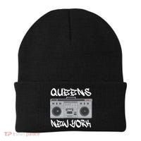 Queens New York Boom Box Graffiti Lettering Beanie thumb 0