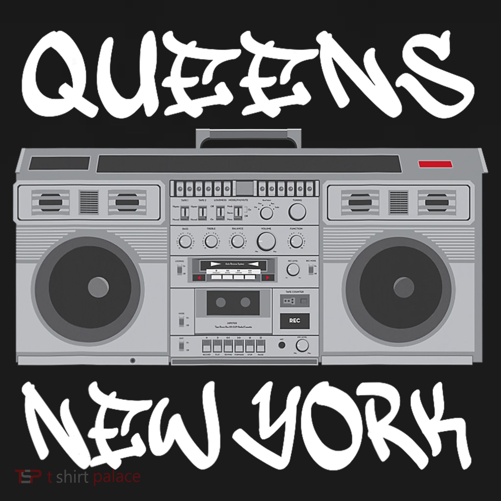 Queens New York Boom Box Graffiti Lettering Women's Hoodie