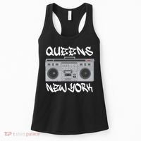 Queens New York Boom Box Graffiti Lettering Women's Tank Top thumb 0