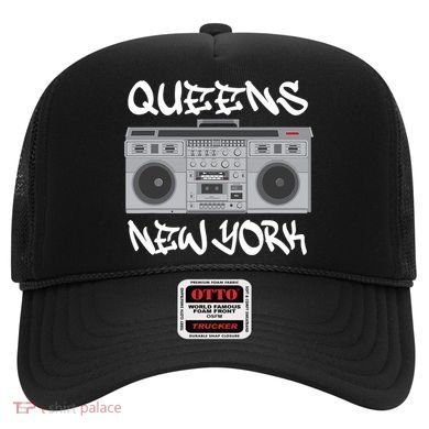 Queens New York Boom Box Graffiti Lettering Hat