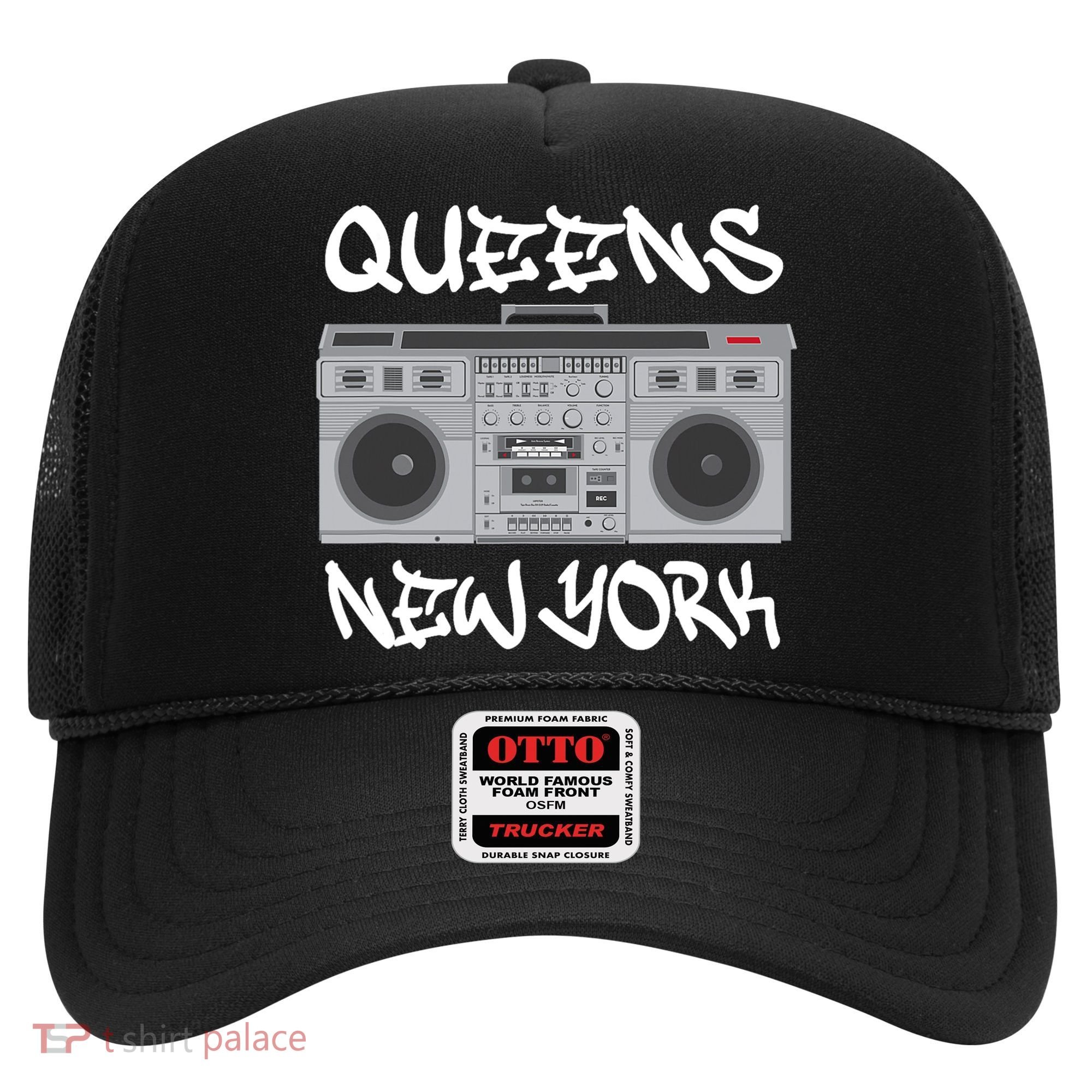 Queens New York Boom Box Graffiti Lettering Hat