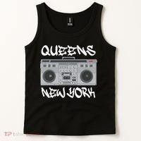 Queens New York Boom Box Graffiti Lettering Tank Top thumb 2