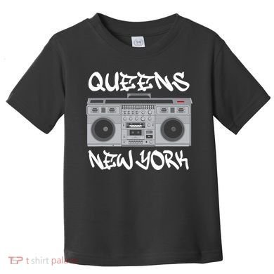 Queens New York Boom Box Graffiti Lettering Toddler T-Shirt