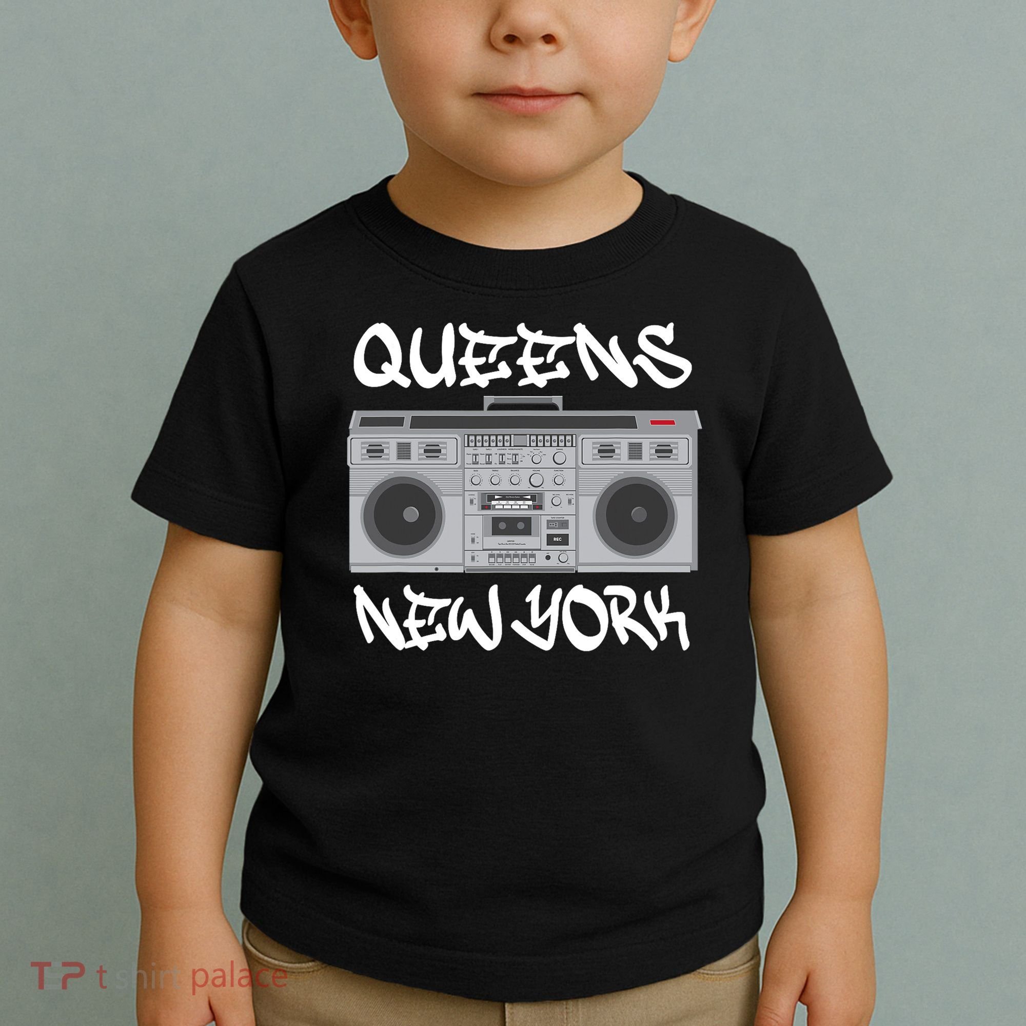 Queens New York Boom Box Graffiti Lettering Toddler T-Shirt