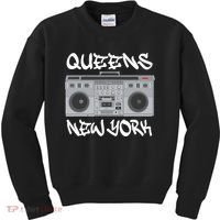 Queens New York Boom Box Graffiti Lettering Kids Sweatshirt thumb 0