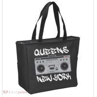 Queens New York Boom Box Graffiti Lettering Tote Bag thumb 2