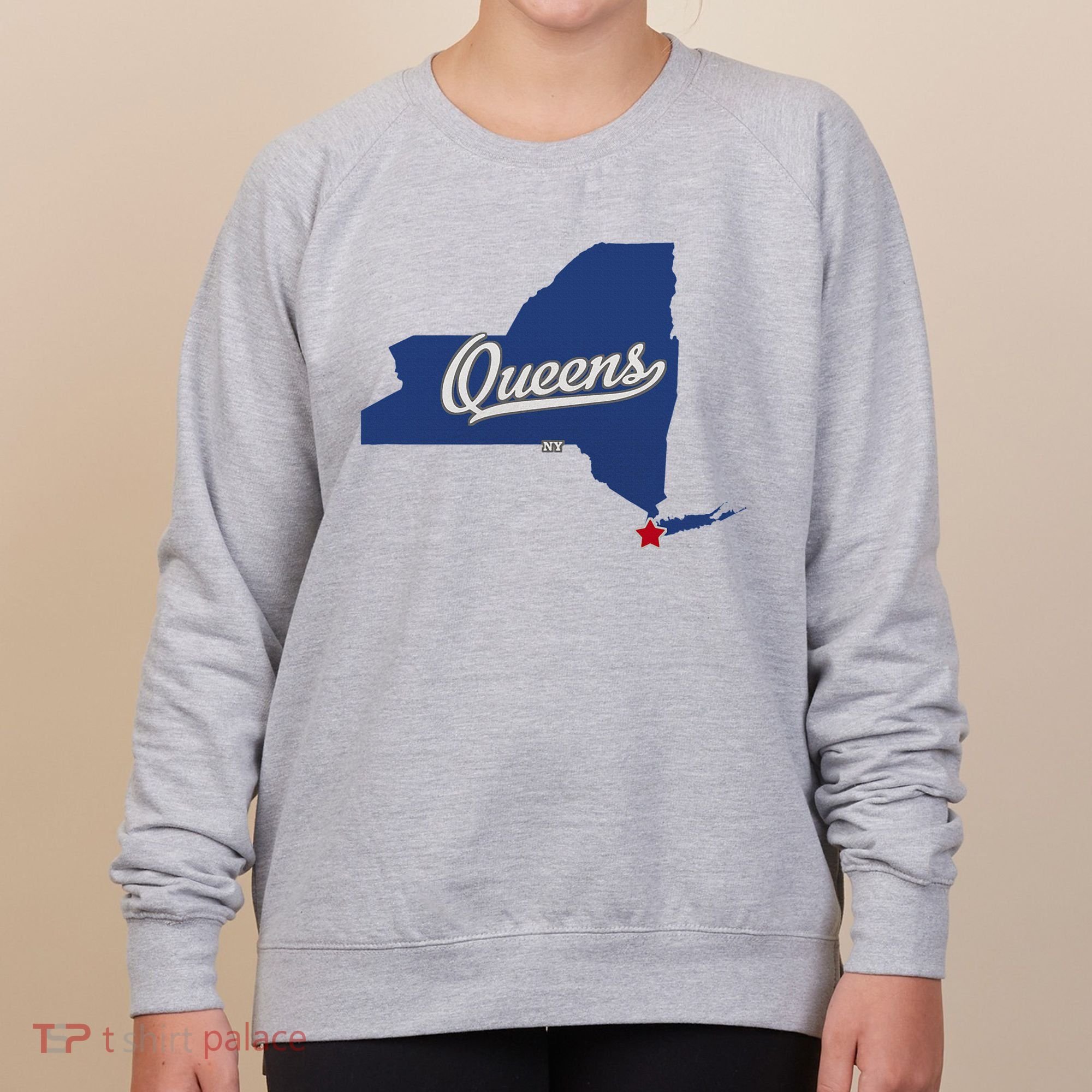 Queens New York Ny Map Women's Sweatshirt