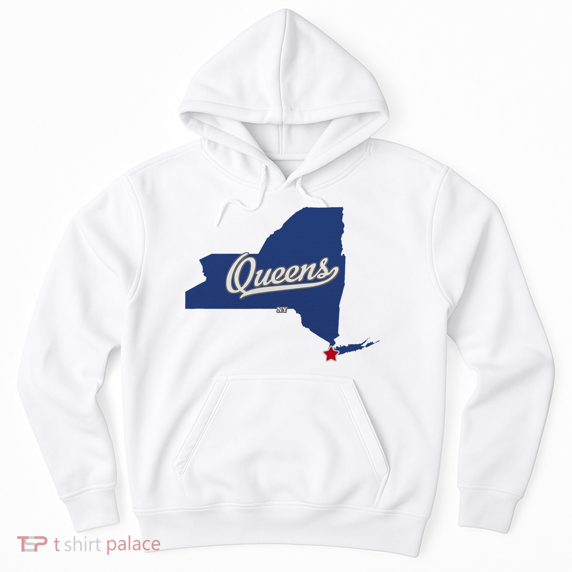 Queens New York Ny Map Hoodie