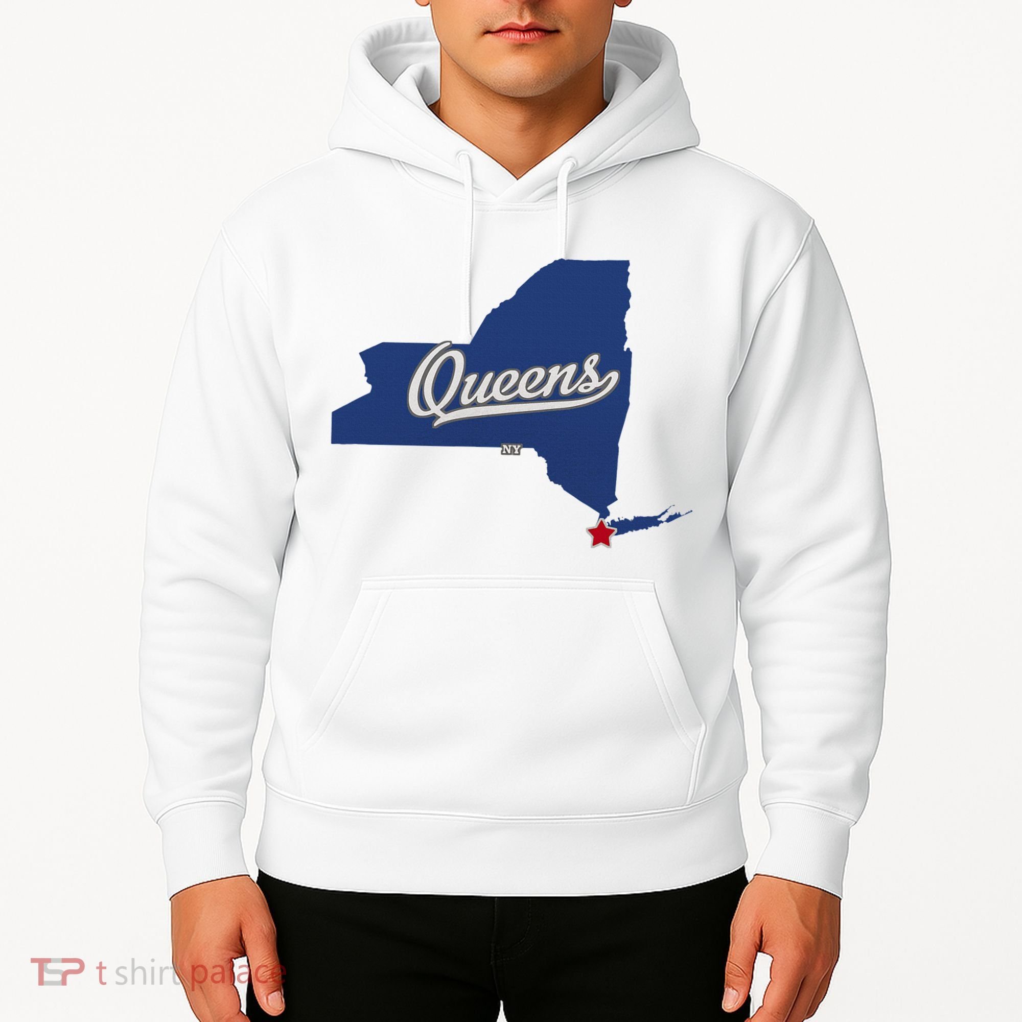Queens New York Ny Map Hoodie
