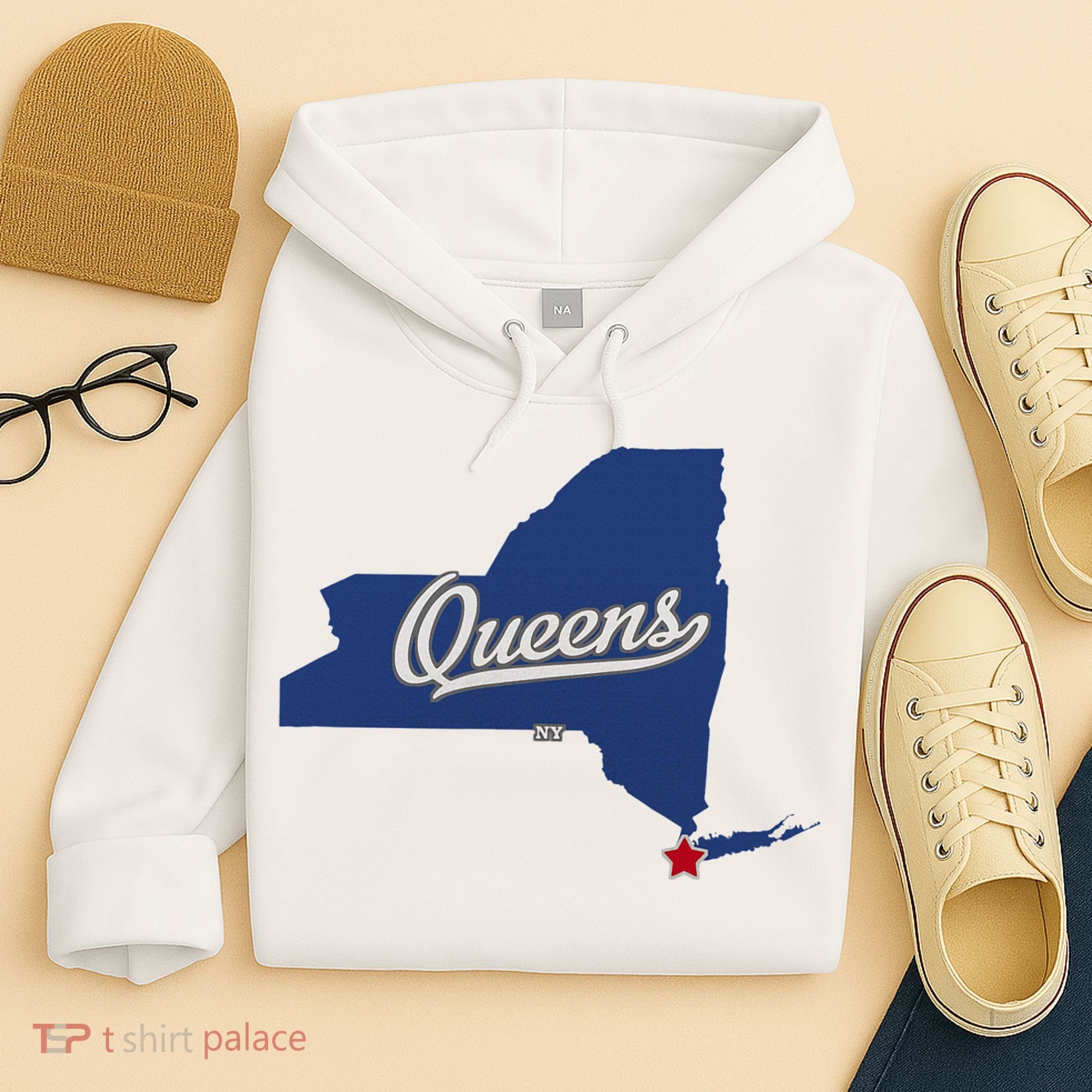 Queens New York Ny Map Hoodie