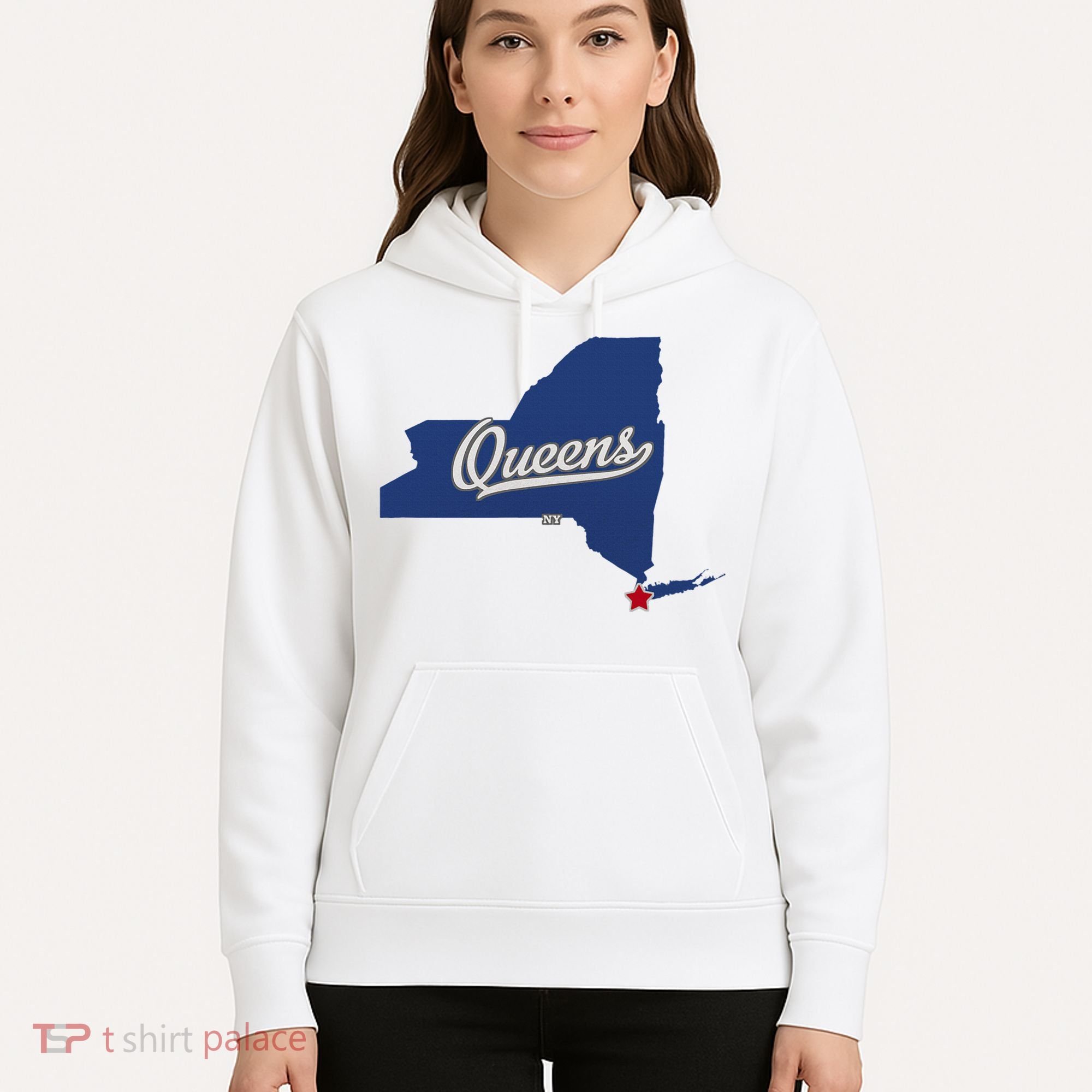 Queens New York Ny Map Hoodie