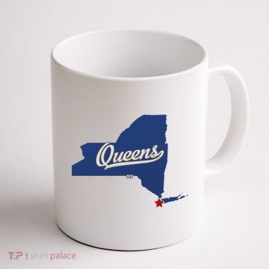 Queens New York Ny Map Coffee Mug back