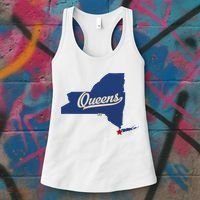 Queens New York Ny Map Women's Tank Top thumb 3