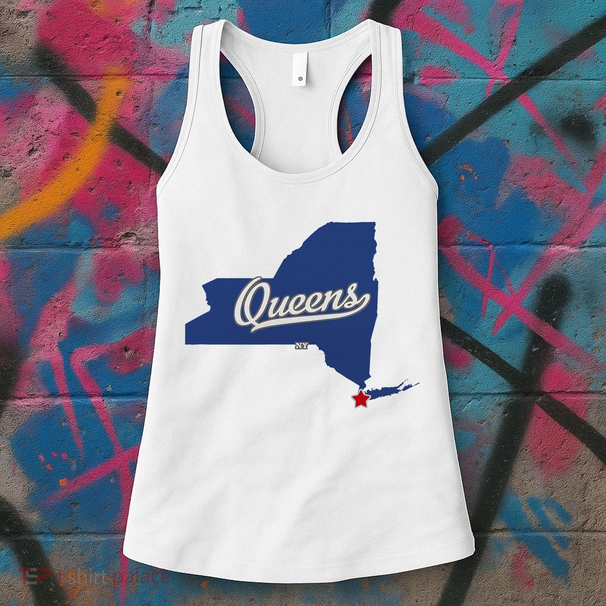 Queens New York Ny Map Women's Tank Top