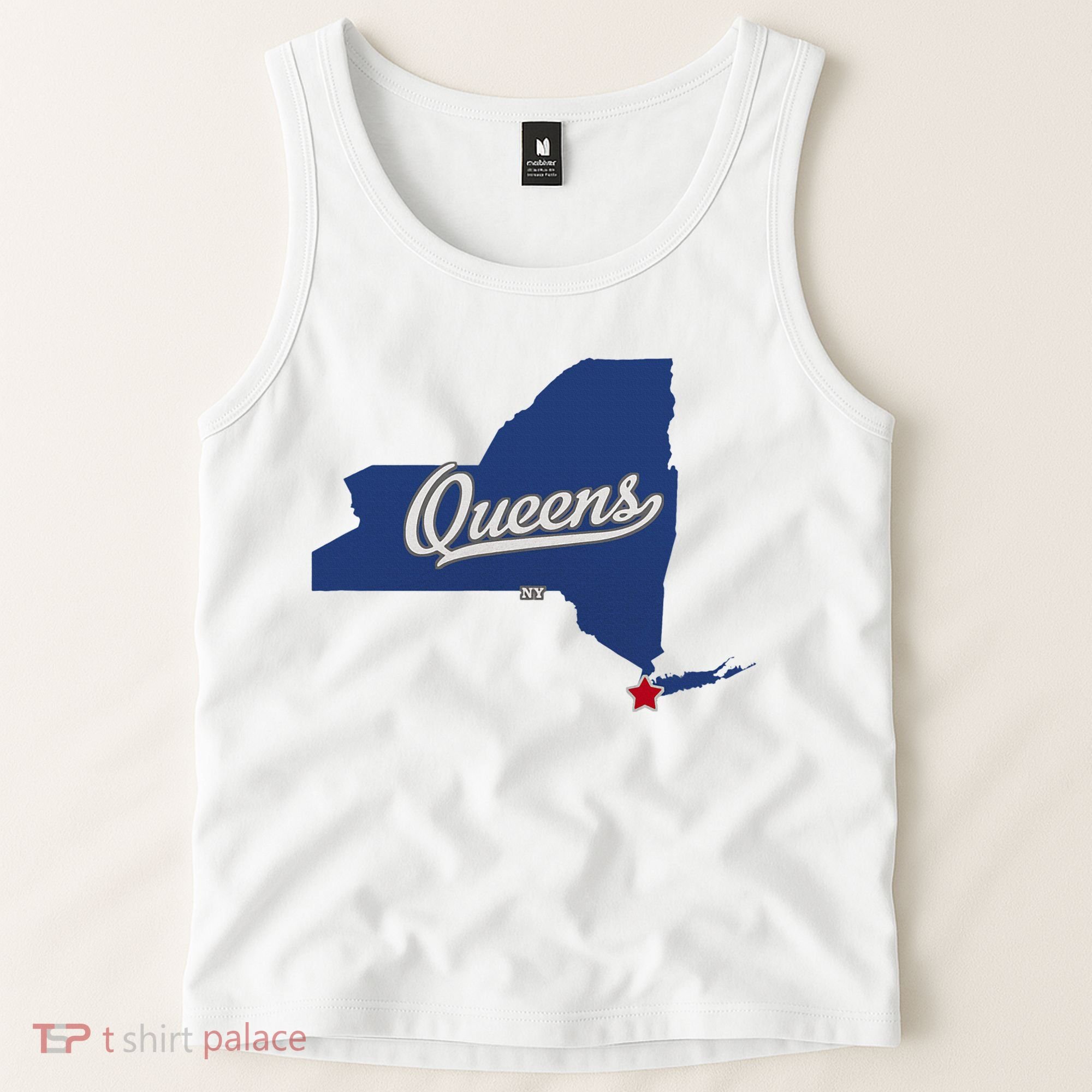 Queens New York Ny Map Tank Top