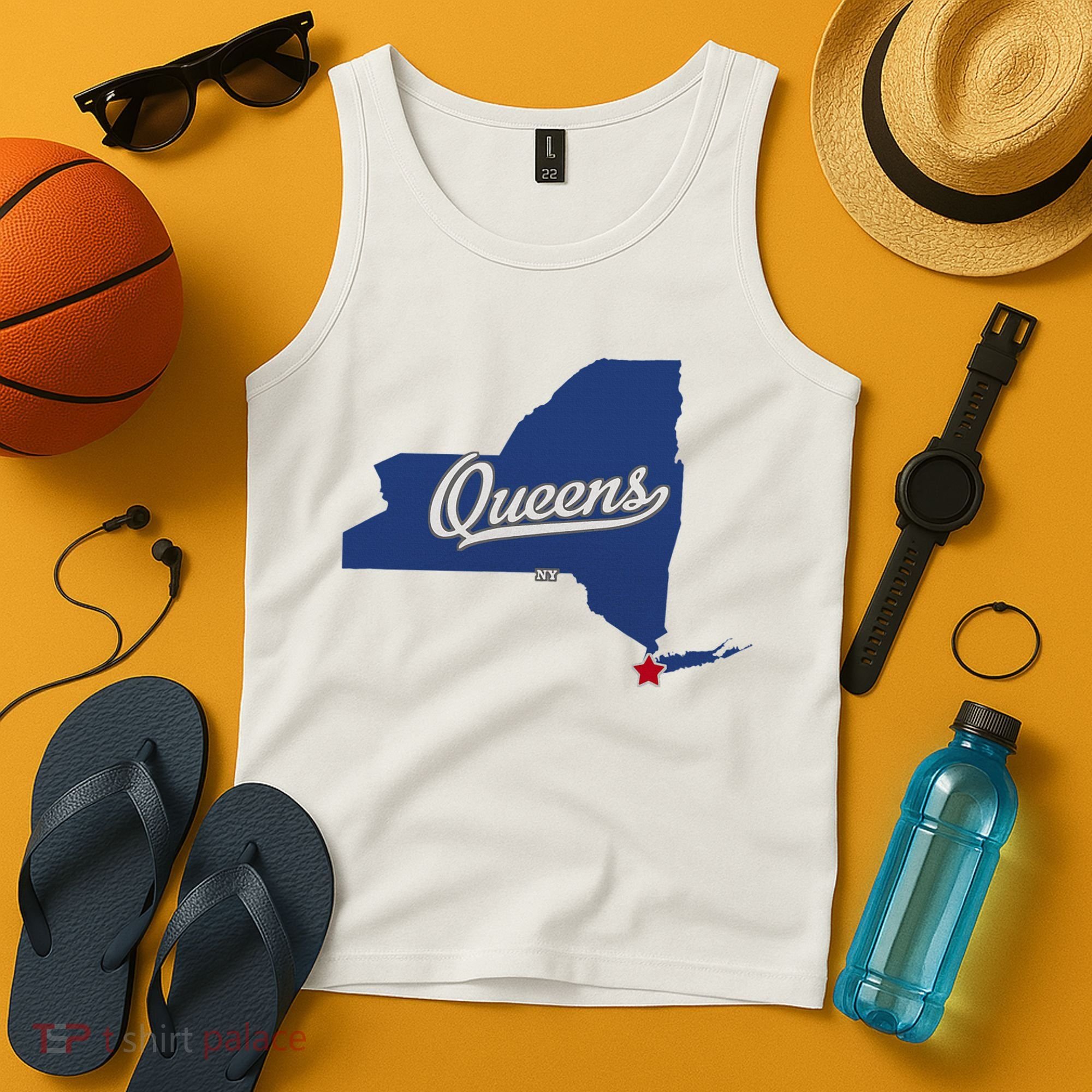 Queens New York Ny Map Tank Top