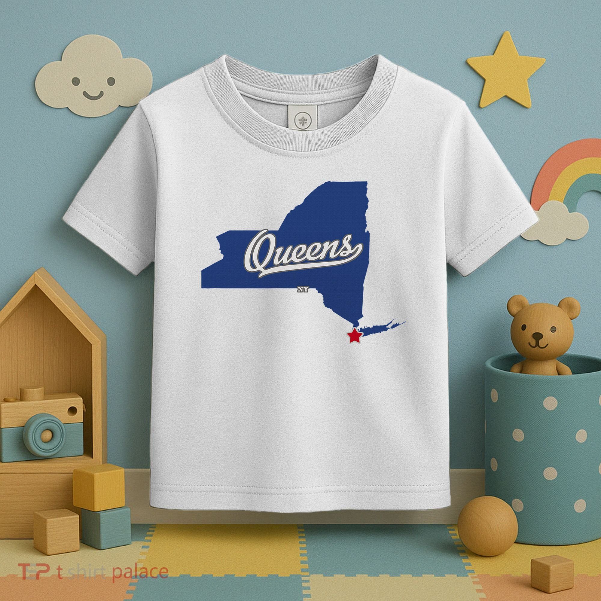 Queens New York Ny Map Toddler T-Shirt