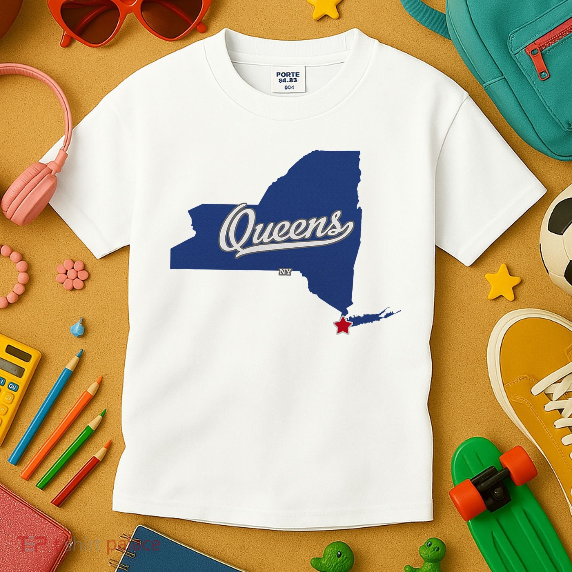 Queens New York Ny Map Kids T-Shirt