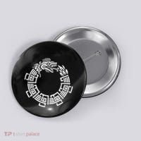 Quetzalcoatl Ouroboros Aztec Serpent Mayan Inca Toltec Button thumb 0