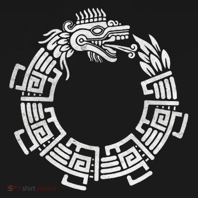 Quetzalcoatl Ouroboros Aztec Serpent Mayan Inca Toltec Button