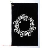 Quetzalcoatl Ouroboros Aztec Serpent Mayan Inca Toltec Golf Towel thumb 0