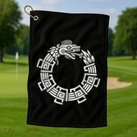 Quetzalcoatl Ouroboros Aztec Serpent Mayan Inca Toltec Golf Towel thumb 1