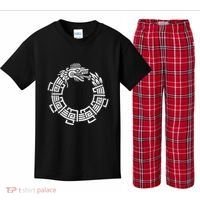 Quetzalcoatl Ouroboros Aztec Serpent Mayan Inca Toltec Kids Plaid Pajama Set thumb 0