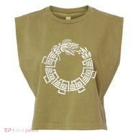 Quetzalcoatl Ouroboros Aztec Serpent Mayan Inca Toltec Garment-Dyed Women's Muscle Tee thumb 0