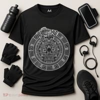 Quetzalcoatl Ouroboros Aztec Serpent Aztec Sun Stone Cooling Performance Crew T-Shirt thumb 3