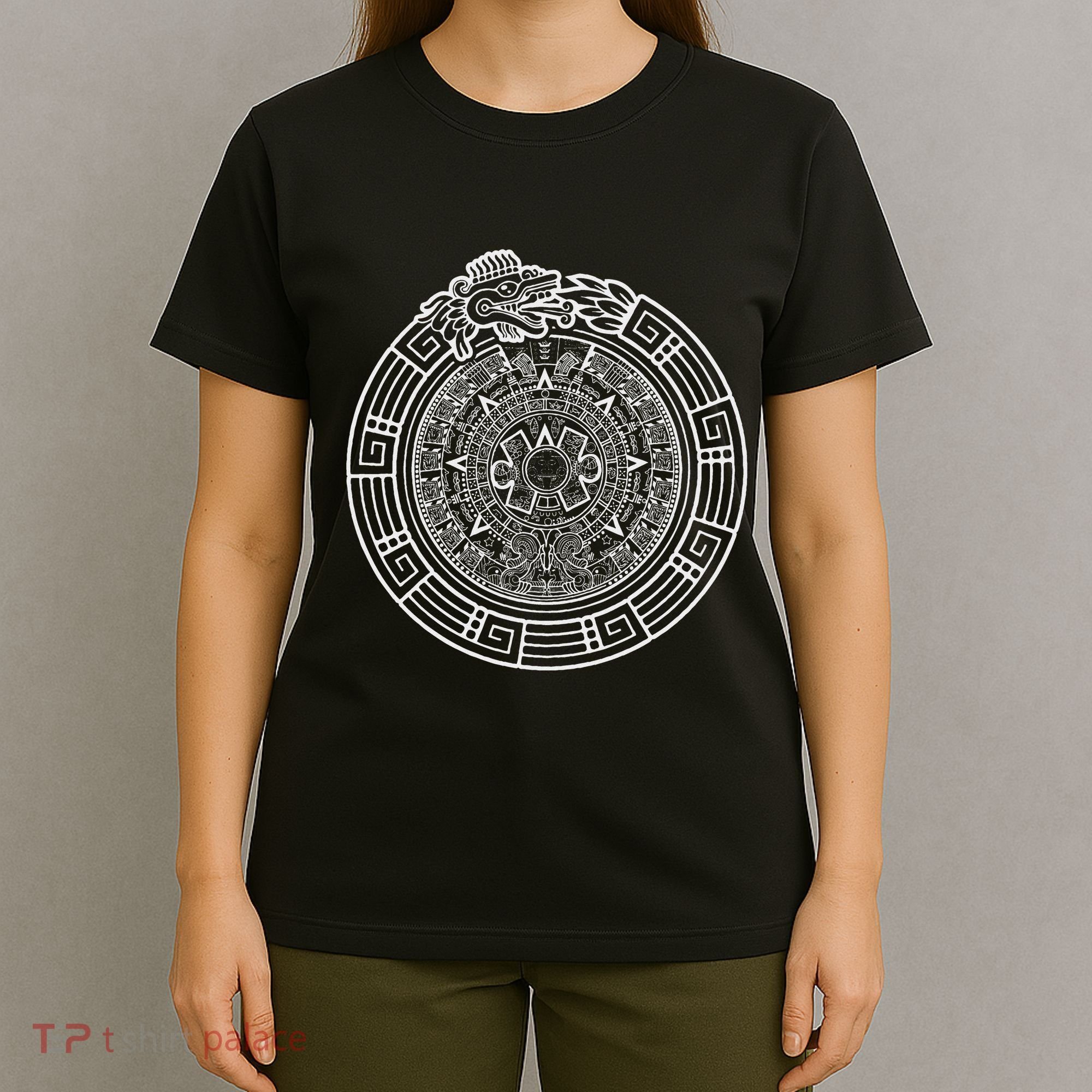 Quetzalcoatl Ouroboros Aztec Serpent Aztec Sun Stone T-Shirt