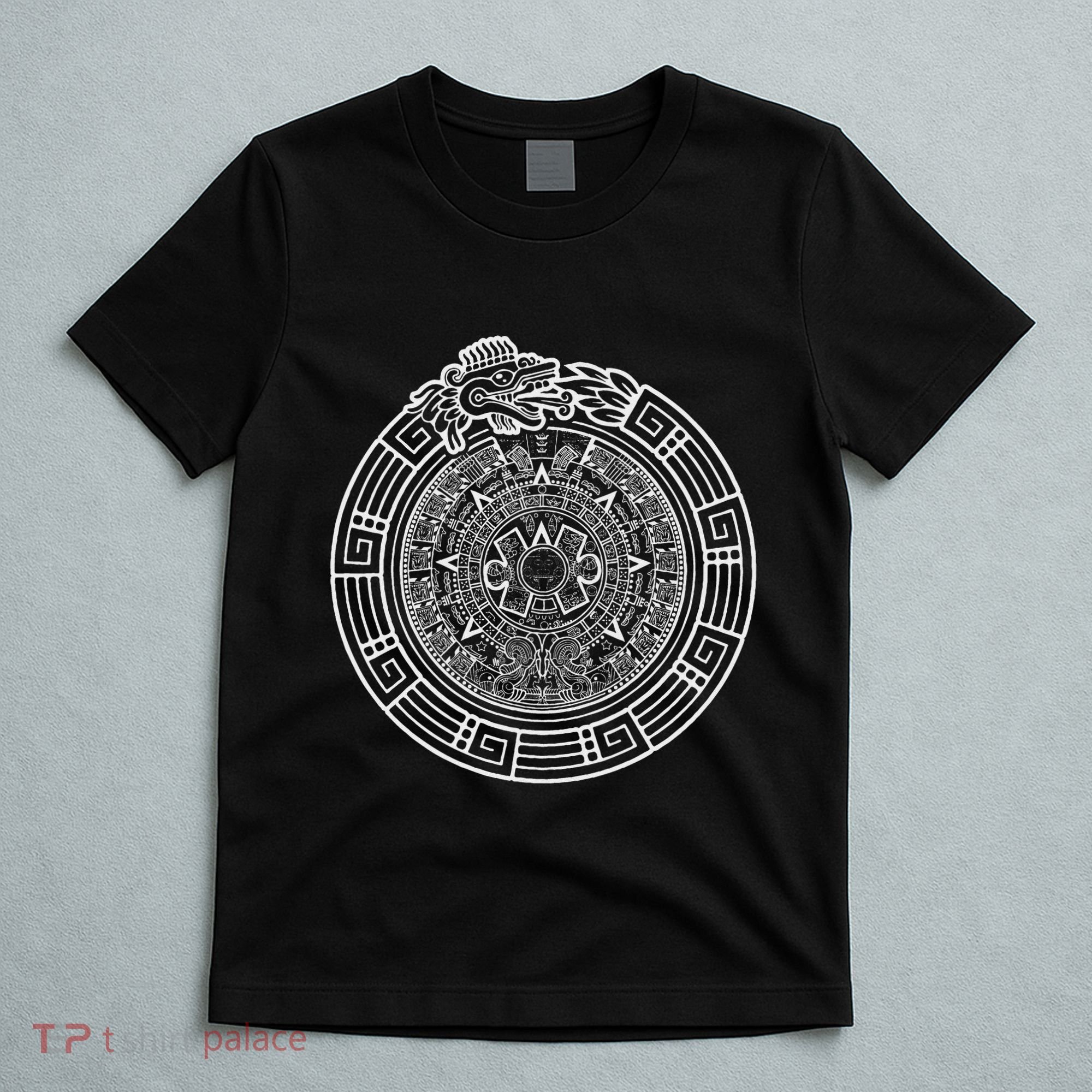 Quetzalcoatl Ouroboros Aztec Serpent Aztec Sun Stone T-Shirt