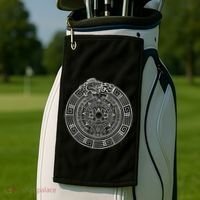 Quetzalcoatl Ouroboros Aztec Serpent Aztec Sun Stone Golf Towel thumb 2