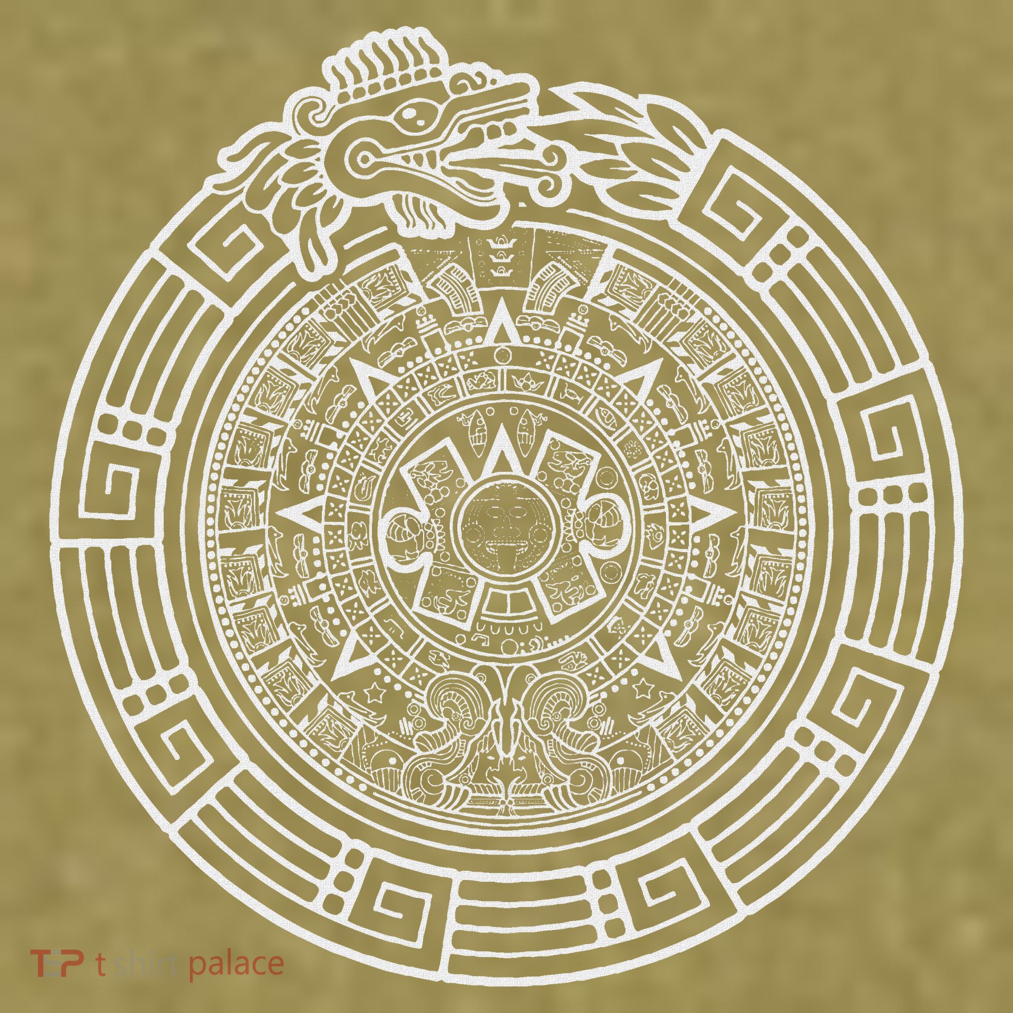 Quetzalcoatl Ouroboros Aztec Serpent Aztec Sun Stone Garment-Dyed Women's Muscle Tee