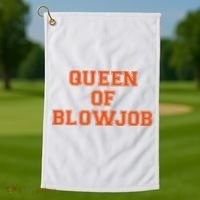 Queen Of Blowjob Golf Towel thumb 1