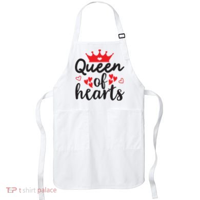 Queen Of Hearts, Wedding, Romantic, Valentine White Apron