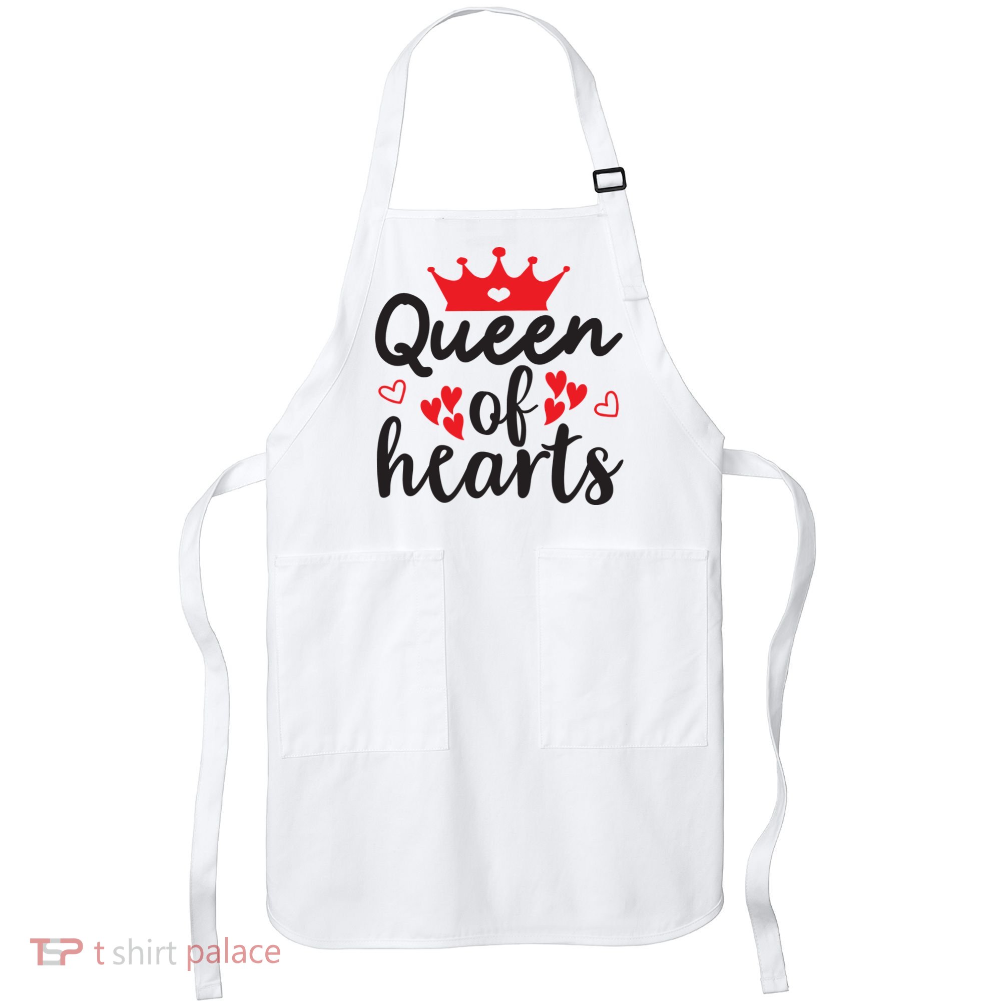 Queen Of Hearts, Wedding, Romantic, Valentine White Apron