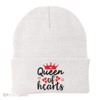 Queen Of Hearts, Wedding, Romantic, Valentine White Beanie thumb 0