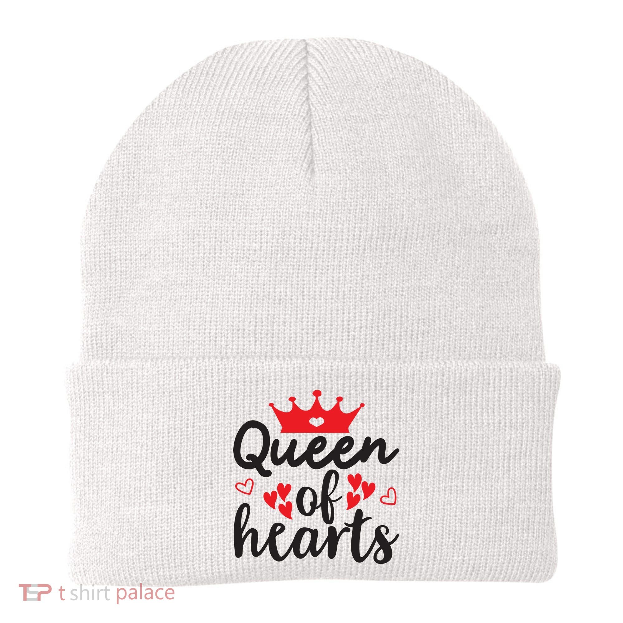 Queen Of Hearts, Wedding, Romantic, Valentine White Beanie