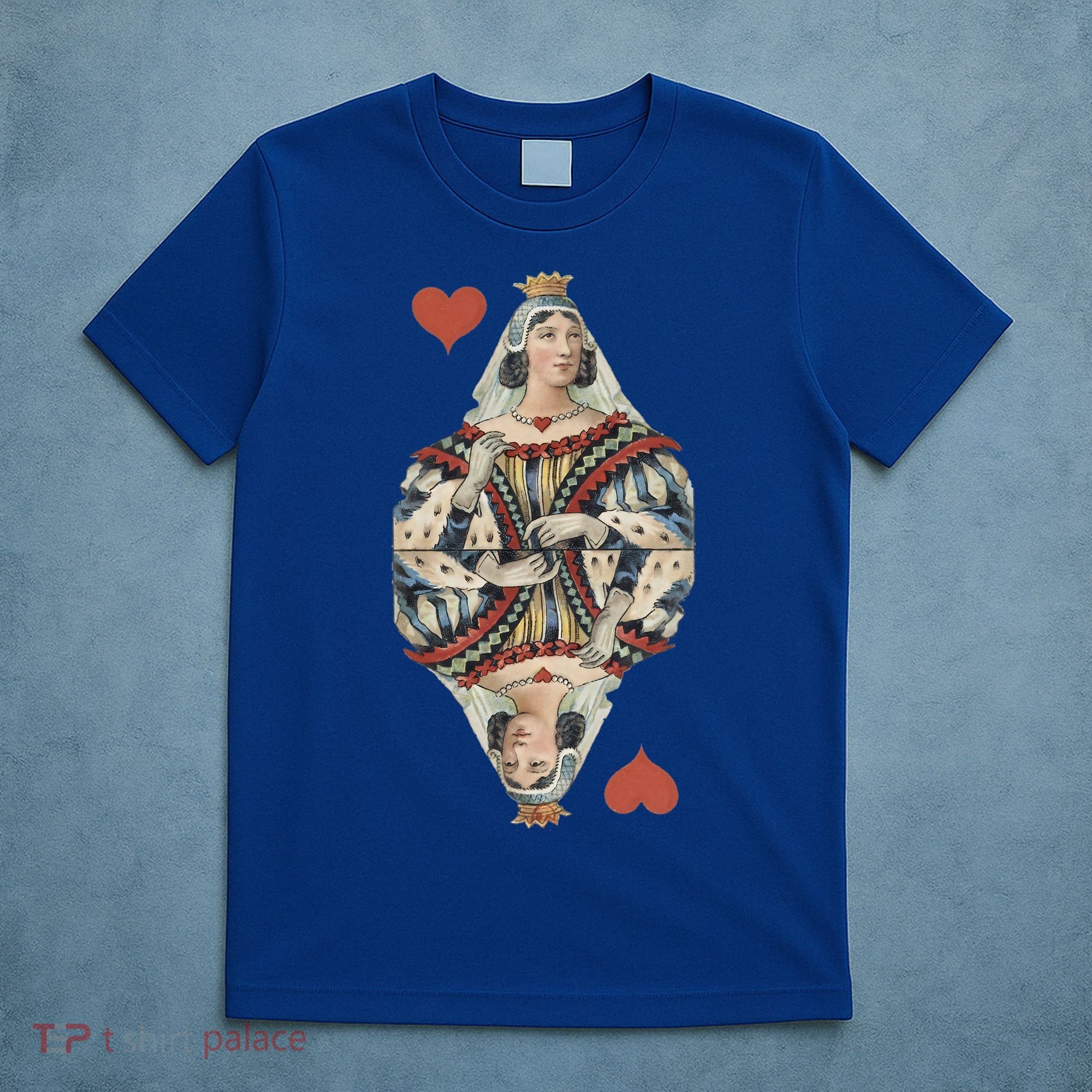 Queen Of Hearts French Art Nouveau Deco Painted Playing Card Gift T-Shirt