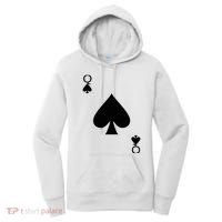 Queen of Spades Deck of Cards Halloween Costume Women's Hoodie thumb 0