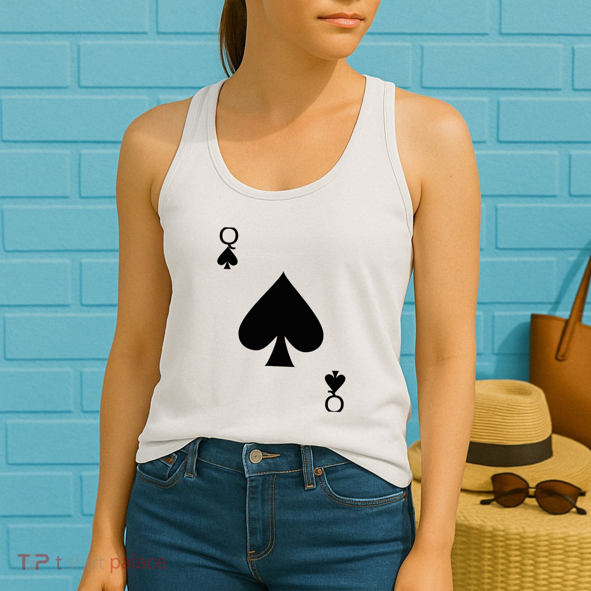 Queen of Spades Deck of Cards Halloween Costume Women's Tank Top