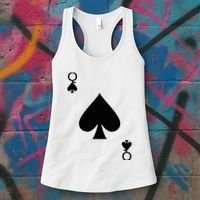 Queen of Spades Deck of Cards Halloween Costume Women's Tank Top thumb 3