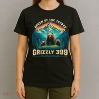 Queen Of The Tetons Grizzly Bear 399 National Park T-Shirt thumb 4