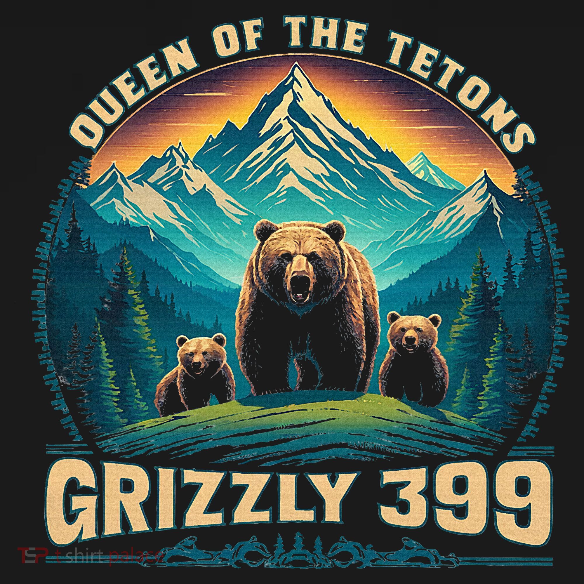 Queen Of The Tetons Grizzly Bear 399 National Park Women's Hoodie