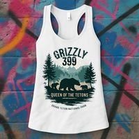 Queen Of The Tetons Grizzly 399 Bear Lovers National Park Women's Tank Top thumb 3