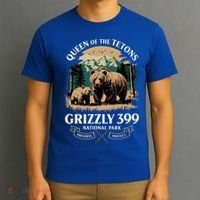 Queen Of The Tetons Grizzly 399 National Park Bear T-Shirt thumb 3
