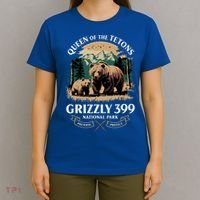 Queen Of The Tetons Grizzly 399 National Park Bear T-Shirt thumb 4