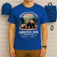 Queen Of The Tetons Grizzly 399 National Park Bear T-Shirt thumb 6