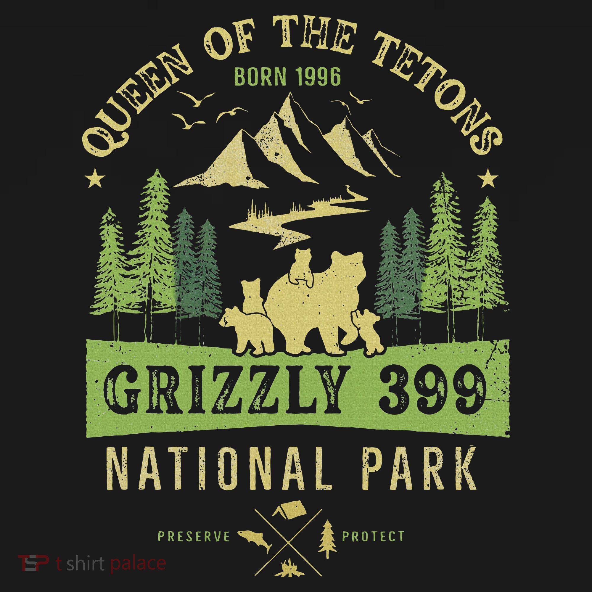 Queen Of The Tetons Grizzly 399 National Park Preserve T-Shirt